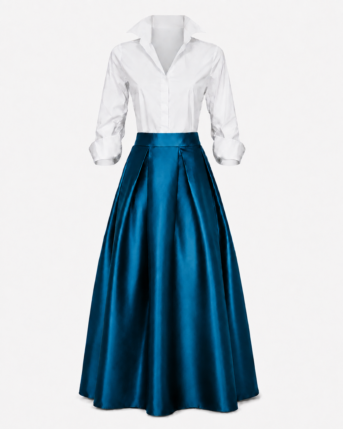 Falda Martina FL Tafeta mate azul